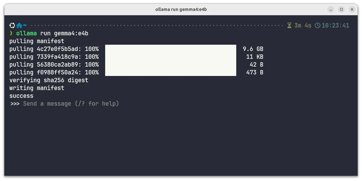 Model download complete